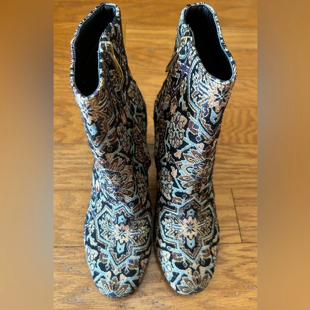 Sam Edelman for Anthropologie Corra‎ Tapestry Ankle Boots Sz 6